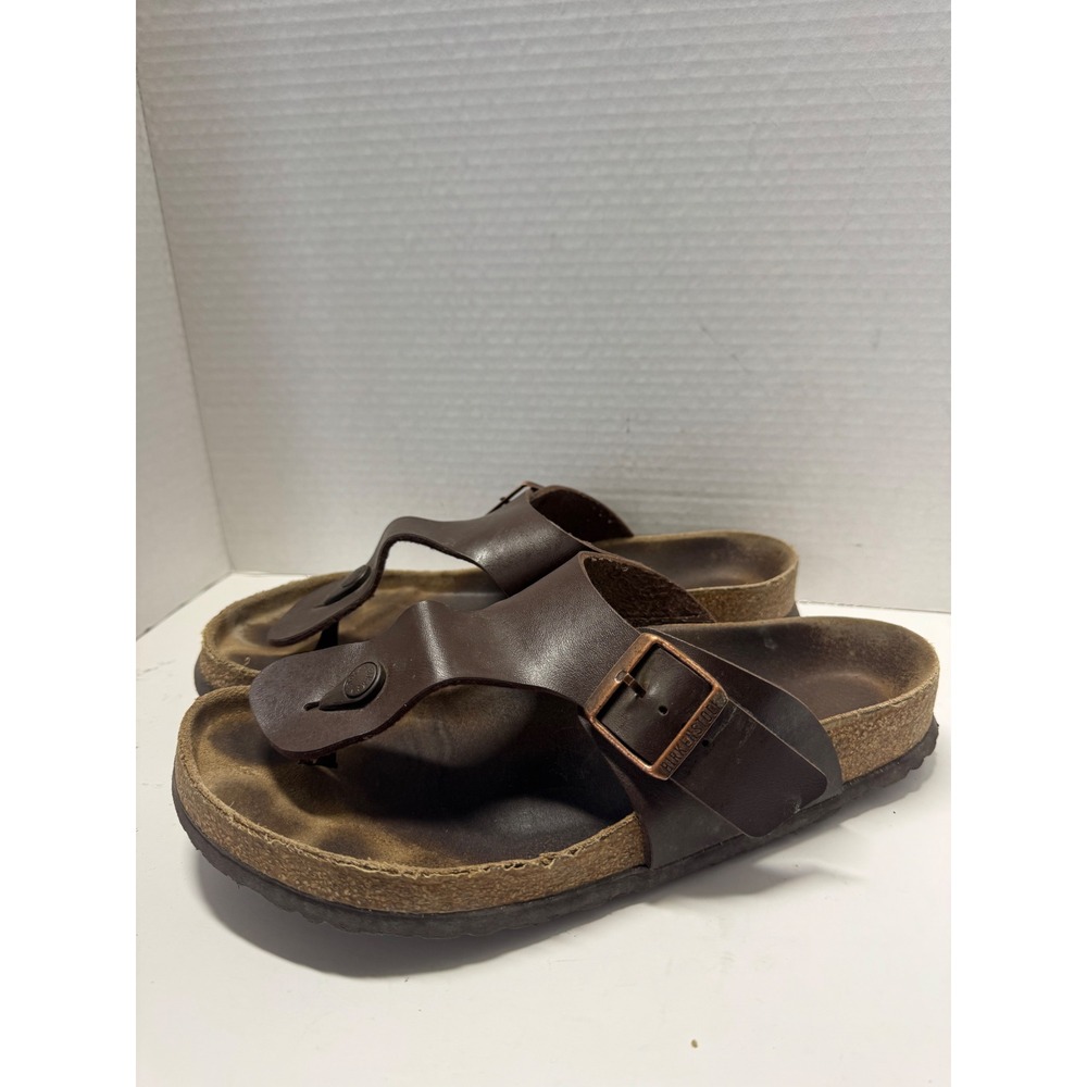 Birkenstock Gizeh Dark Brown Leather Thong Sandals Mens 42 L11 M9
